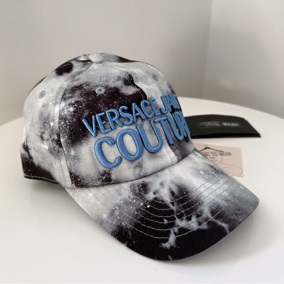 ⭕️ VERSACE JEANS Cap Hat Grey Black Space Blue Logo Designer